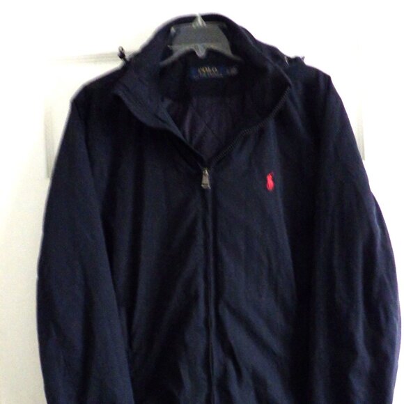 Vintage Polo Ralph Lauren Men's Nylon Lined Bomber Jacket Size Small Blue - Picture 1 of 14